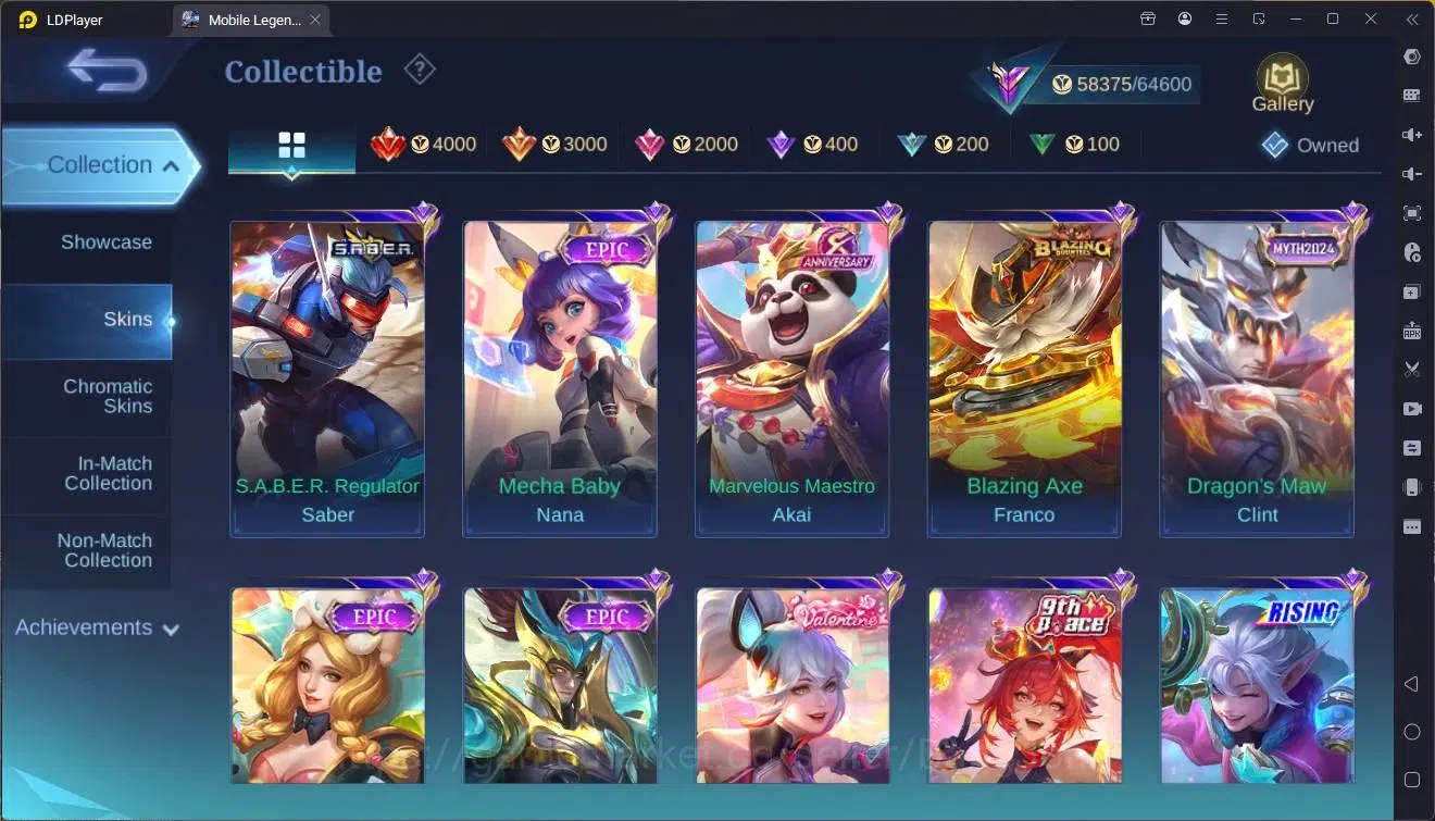 Mobile Legends: Bang Bang Accounts Global|Hero 133|Skin 254|Renowned|KOF Karina|5-STA image 9