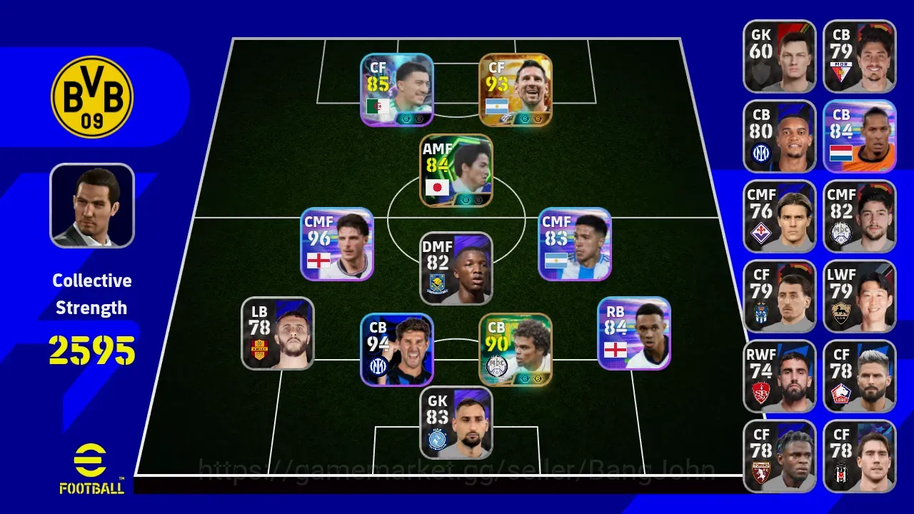 eFootball Accounts Legends & Iconic Players Mobile |PW 2595|BIGT LionelMessi,Epic Pepe OnoShinji,Shwt IbrahimMaza 1