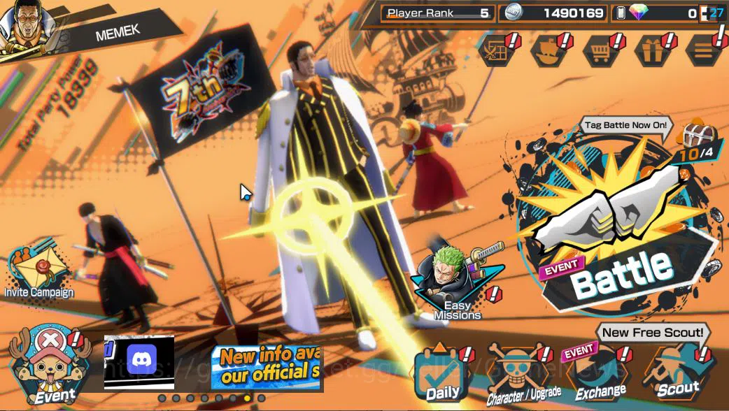 One Piece Bounty Rush Accounts Starter Global|3 EX |BP Kuzan,Raid On Onigashima Roronoa Zoro,Ama No marakumo Borsalino|Rank