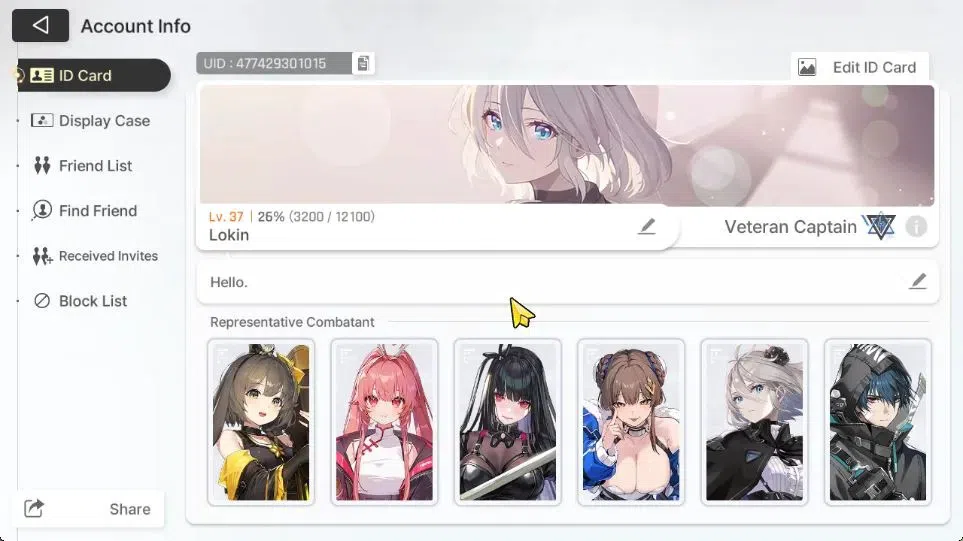 Chaos Zero Nightmare Accounts GLOBAL Lv 37|7 SSR[Heidemarie,VeronicaM1,Yuki,Rin,Luke,Mei Lin,Renoa]+11 2