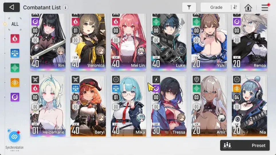 Chaos Zero Nightmare Accounts GLOBAL Lv 37|7 SSR[Heidemarie,VeronicaM1,Yuki,Rin,Luke,Mei Lin,Renoa]+11 3
