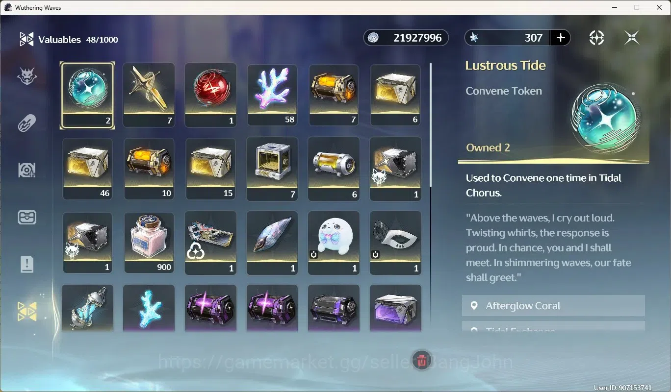 Wuthering Waves Accounts Others SEA|UL 52|Rank 6|4 Char Limited [Cartethyia Rc3,Denia Rc1]+Sign,Aemeath,Rebecca| Mc Female 12