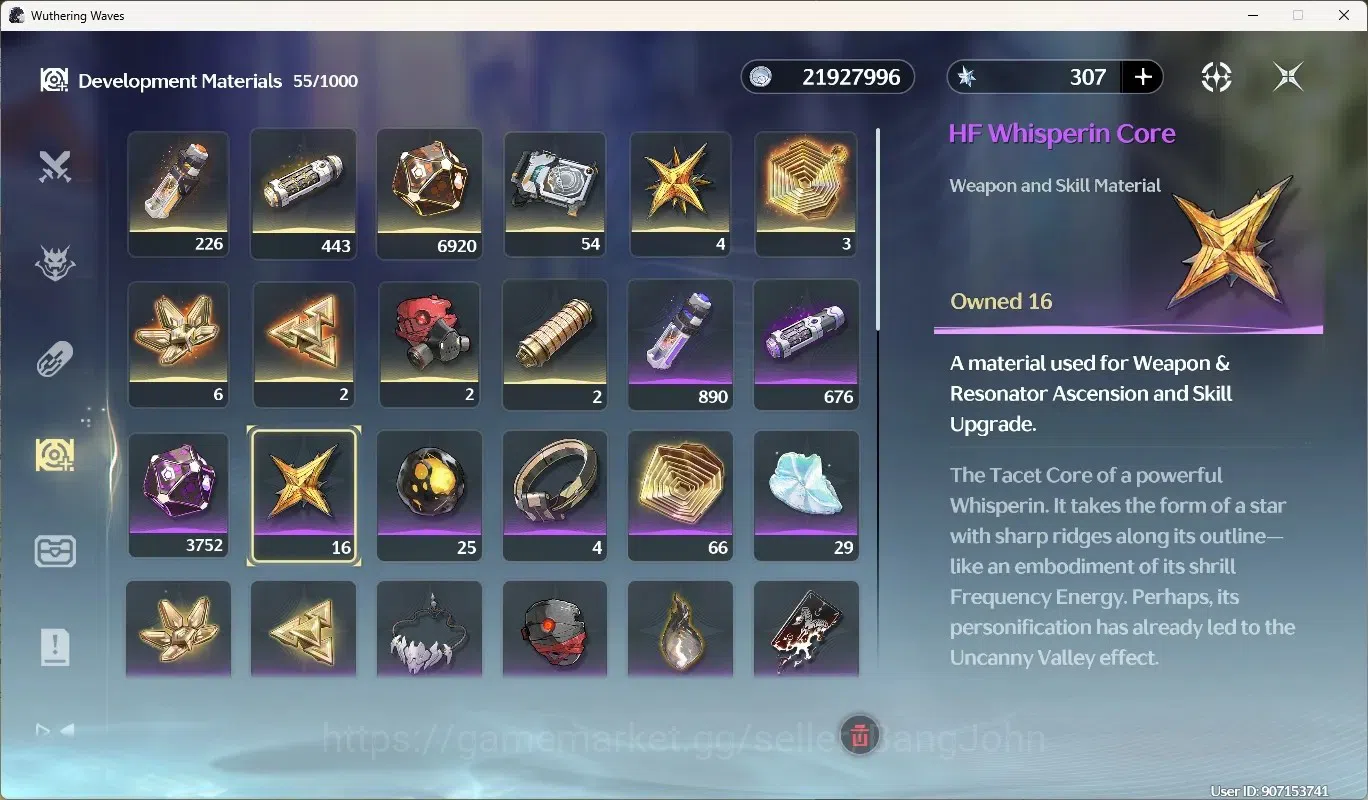 Wuthering Waves Accounts Others SEA|UL 52|Rank 6|4 Char Limited [Cartethyia Rc3,Denia Rc1]+Sign,Aemeath,Rebecca| Mc Female 9
