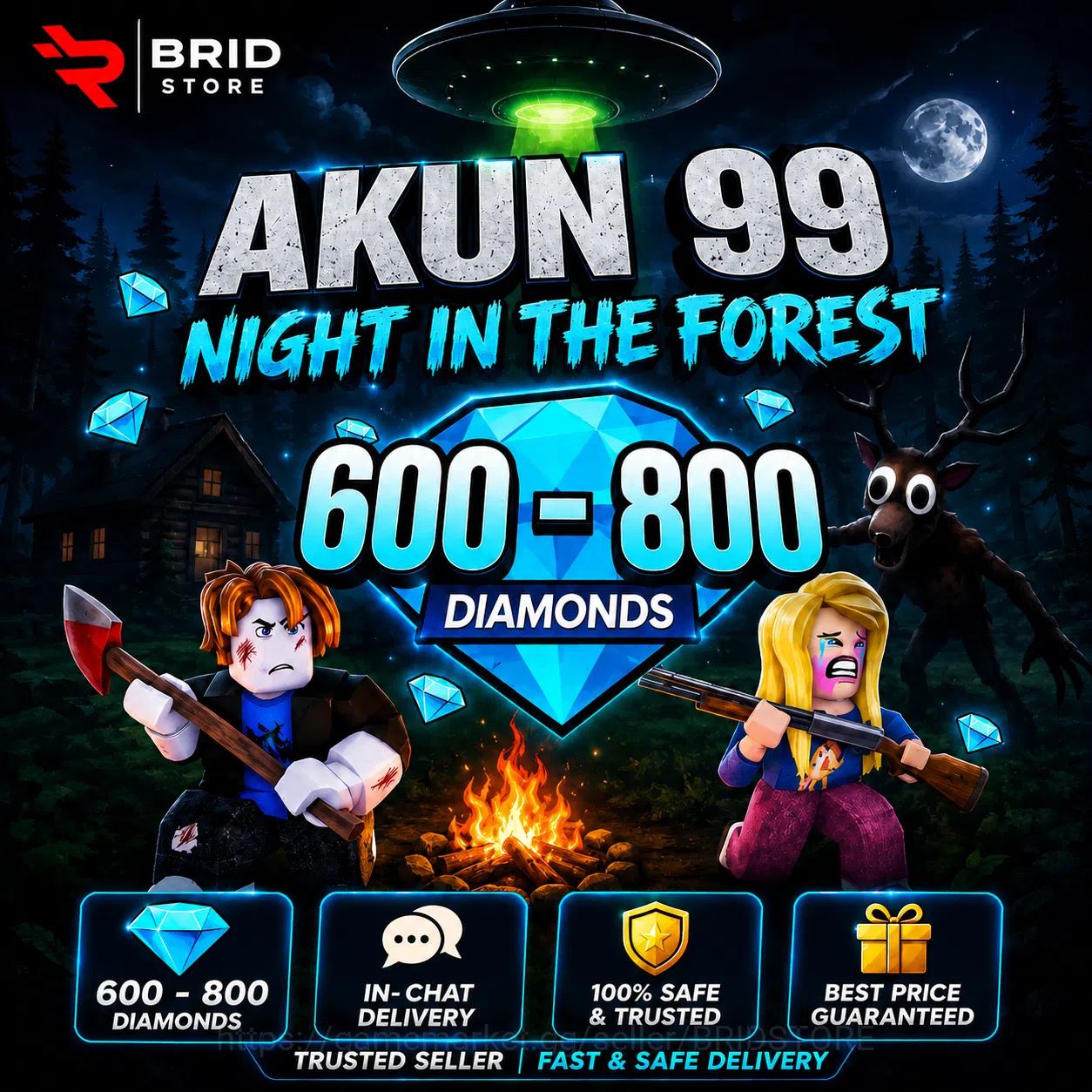 Roblox Accounts 99 Nights in the Forest | 600-800 Diamonds image 1