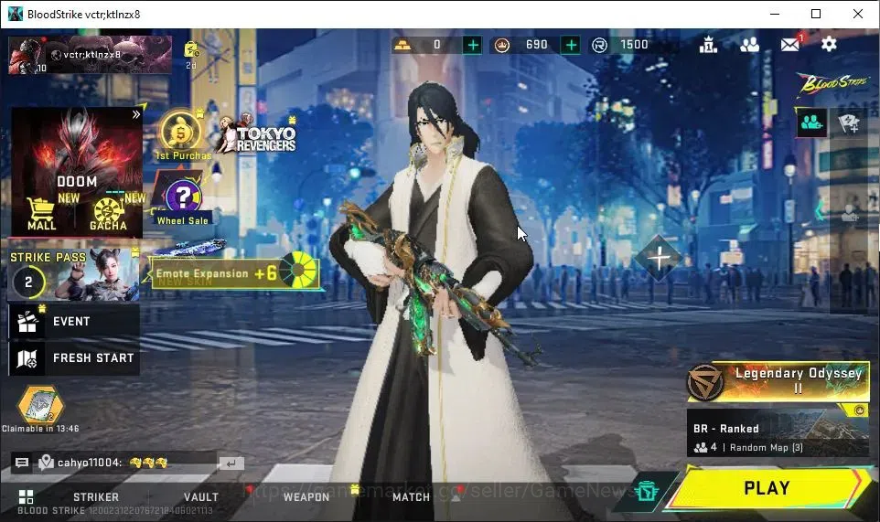 Blood Strike Accounts ASIA|Starter|Collab BLEACH Byakuya|ULTRA AK47-Midn image 1