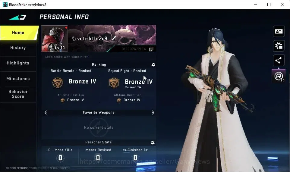 Blood Strike Accounts ASIA|Starter|Collab BLEACH Byakuya|ULTRA AK47-Midn image 2