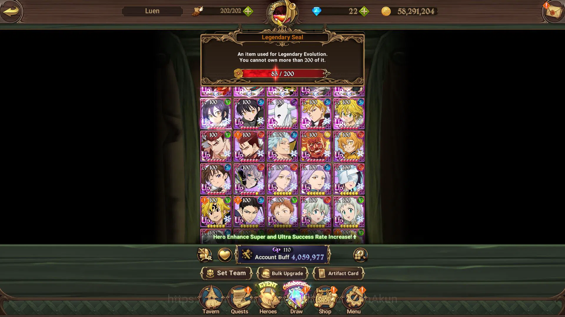 The Seven Deadly Sins: Grand Cross Accounts Midgame Asia|4M CC|7 UR+83 LSeal+Collab Fire 3