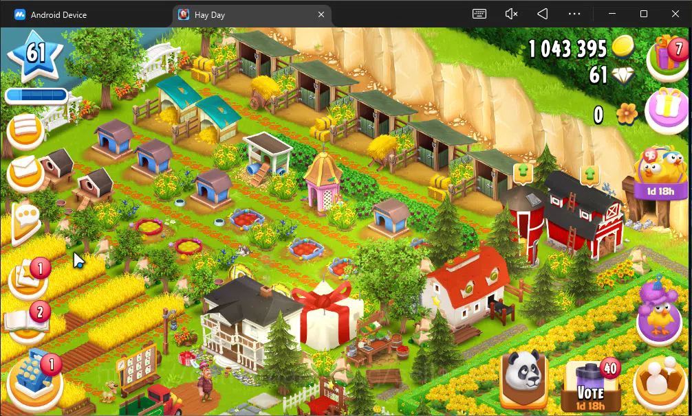 Hay Day Accounts Level 61 | Barn Storage 826 + Silo Storage 792 | 1M Coins + 61 DM | CN ON | Log Supercell ID | TakeMail 1