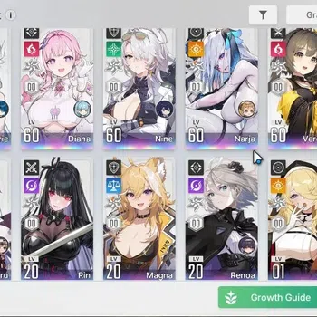Chaos Zero Nightmare Accounts ASIA Lv56|11 SSR[HeidemarieM6,Diana,Reona]+Sign,NarjaM1,MagnaM1|25K Crystal,27 SAA,87 RA,104