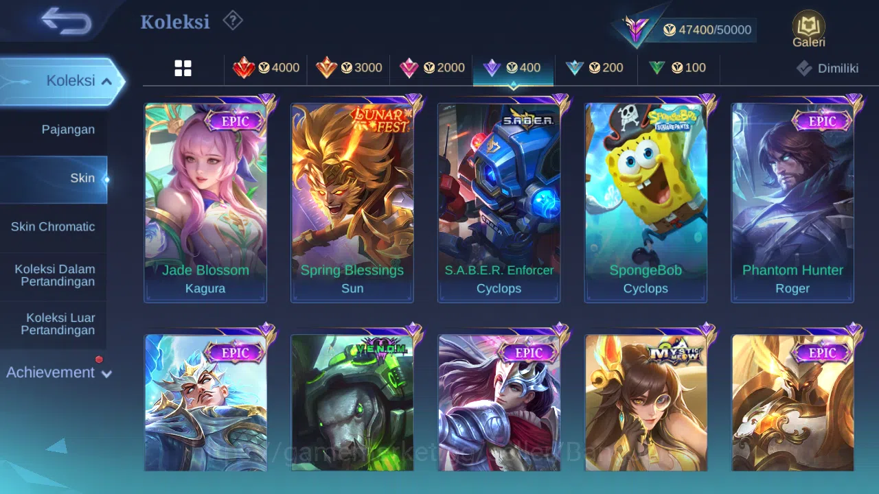 Mobile Legends: Bang Bang Accounts Others Hero 131 | skin 212 | luckybox alice | cc natalia | blazing franco | epic nana 12