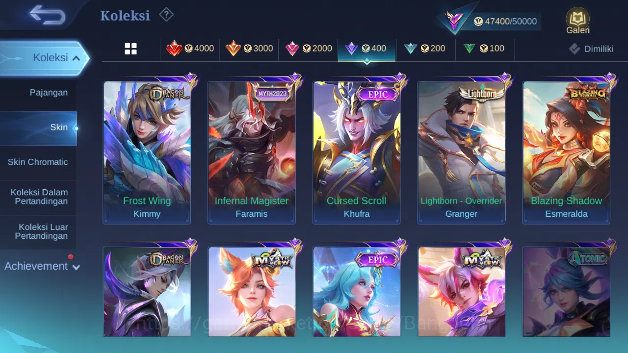Mobile Legends: Bang Bang Accounts Others Hero 131 | skin 212 | luckybox alice | cc natalia | blazing franco | epic nana 15