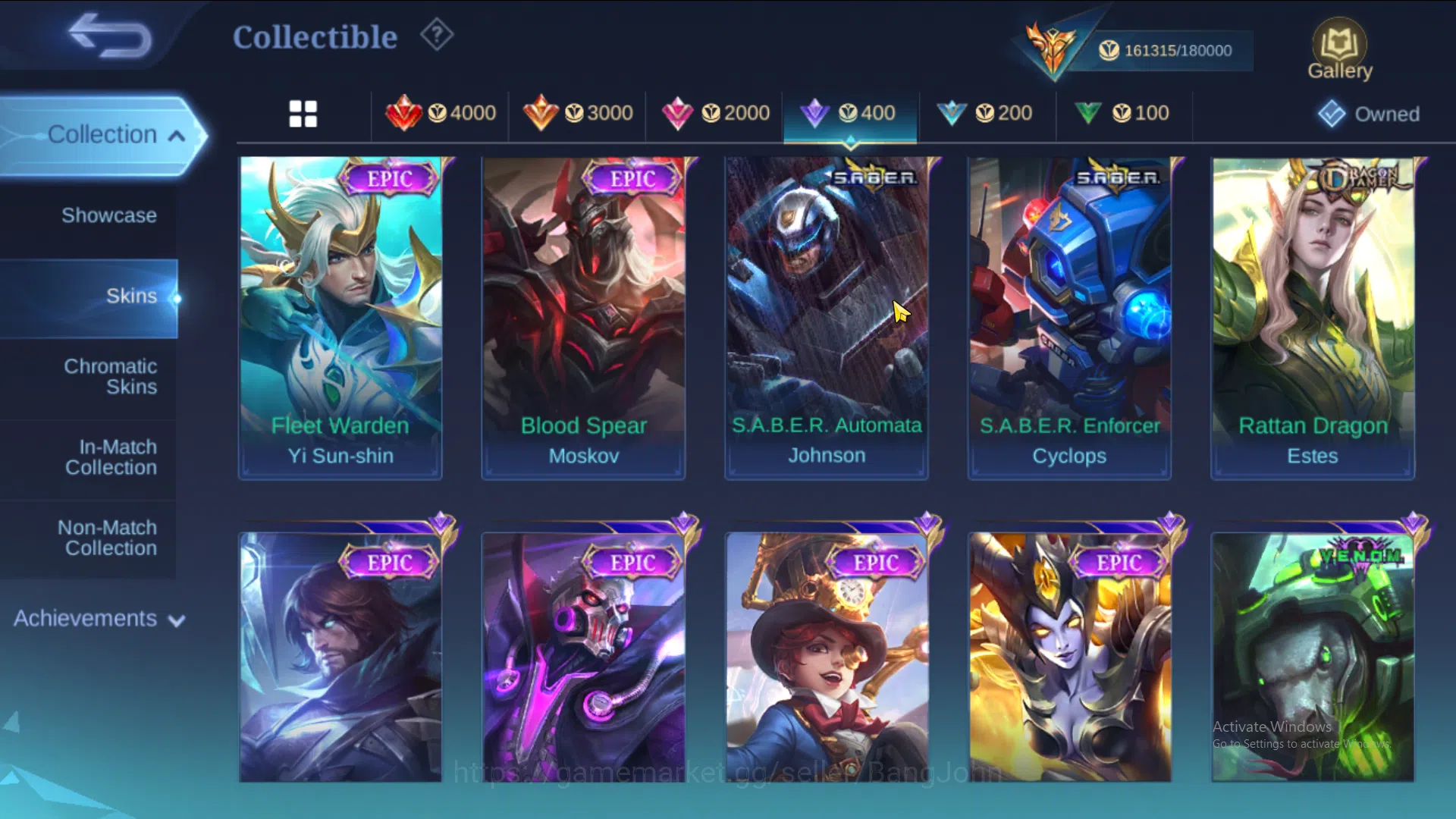 Mobile Legends: Bang Bang Accounts Hero 131 | skin 501 | legend alucard, aot yin, kof image 12