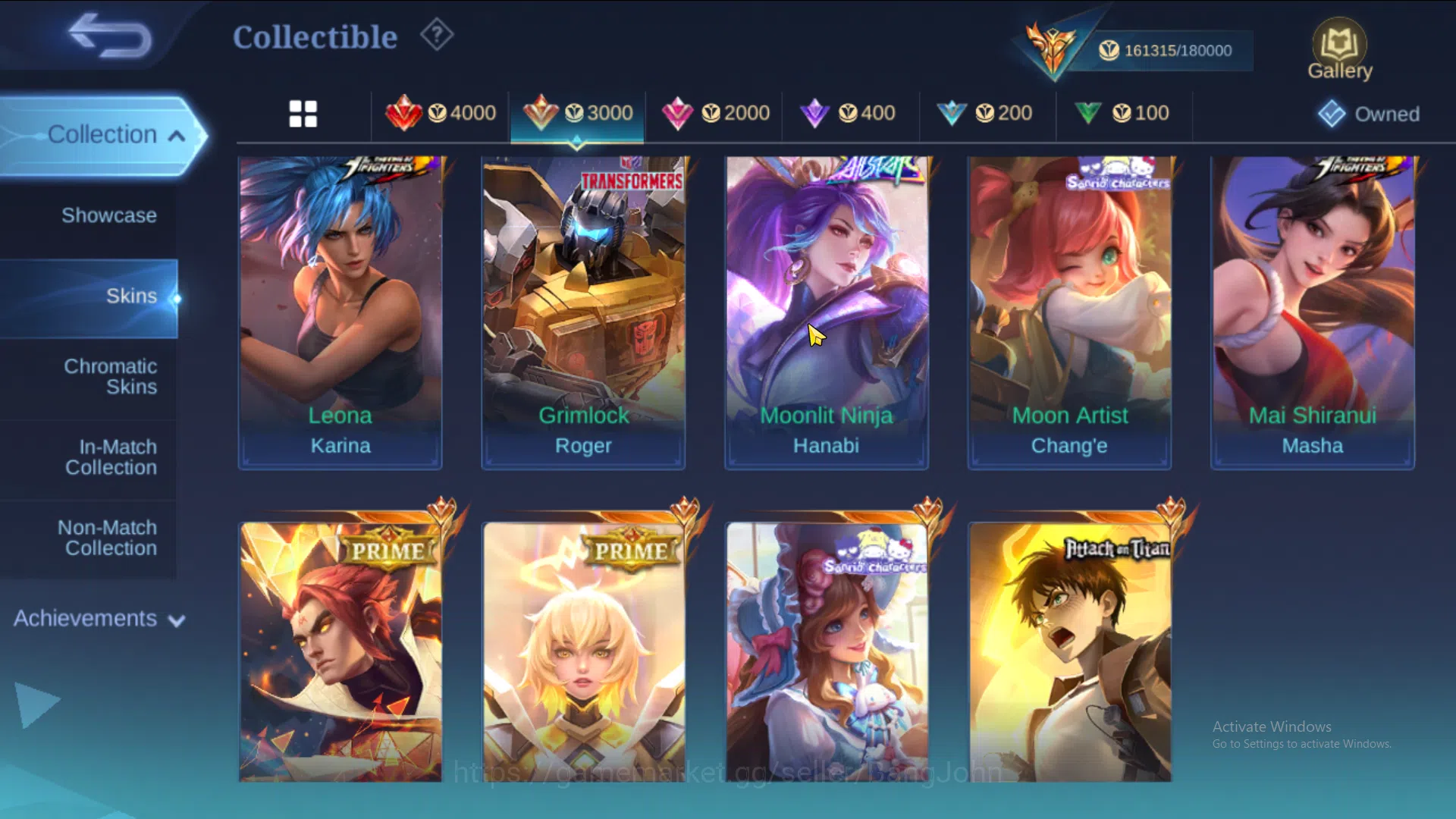 Mobile Legends: Bang Bang Accounts Hero 131 | skin 501 | legend alucard, aot yin, kof image 7