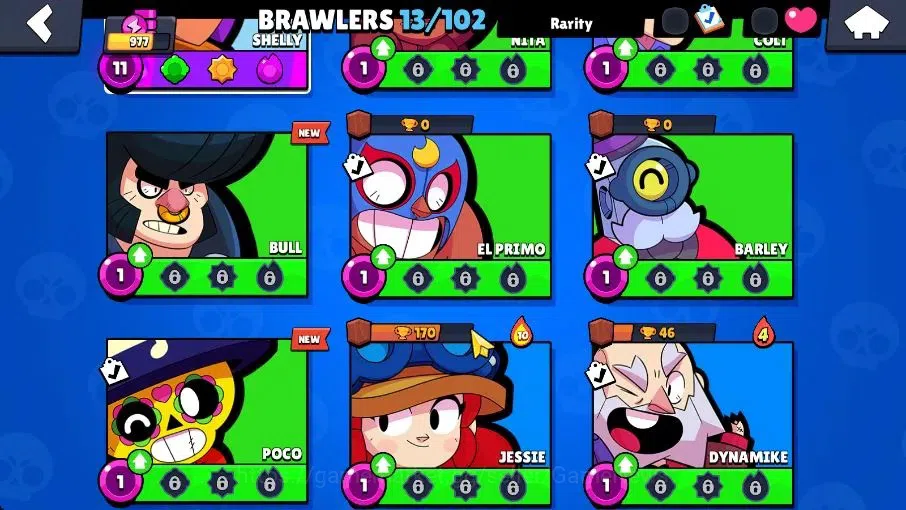 Brawl Stars Accounts 977 Trophy|11K Coins 4K PP|13 Brawlers 1 Max Lvl [Shelly]|8 Skins|2 Epic [Titanium Maisie] 2 SR|CN 7