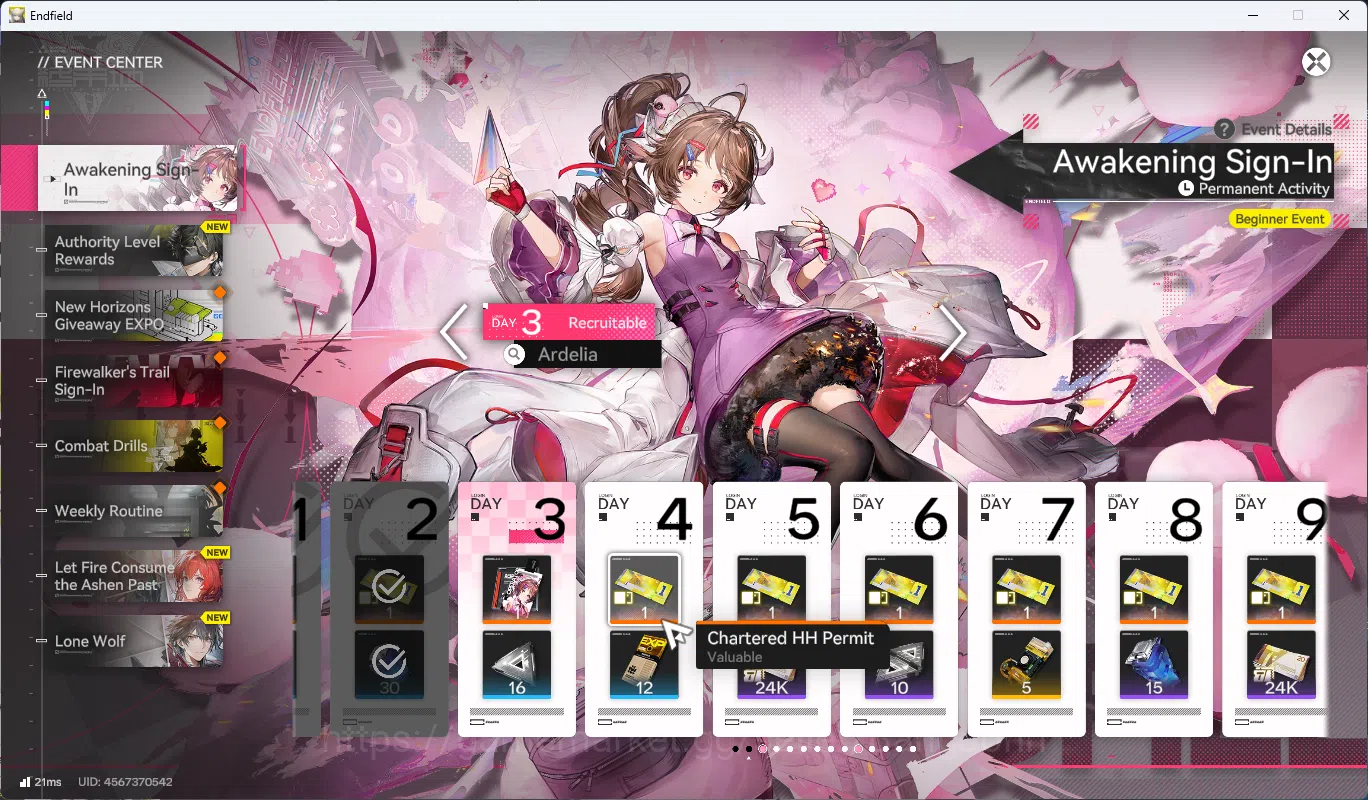 Arknights: Endfield Accounts ASIA | LVL 15 |  Day 2 Sign-in 6-Star Laevatain |  image 7