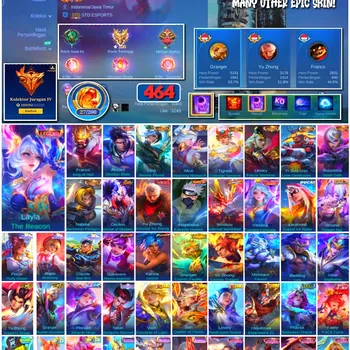 Mobile Legends: Bang Bang Accounts #4395 464 Skins | Layla The Beacon (LEGEND) | Alucard Obsidian Blade (LEGEND) | Franco