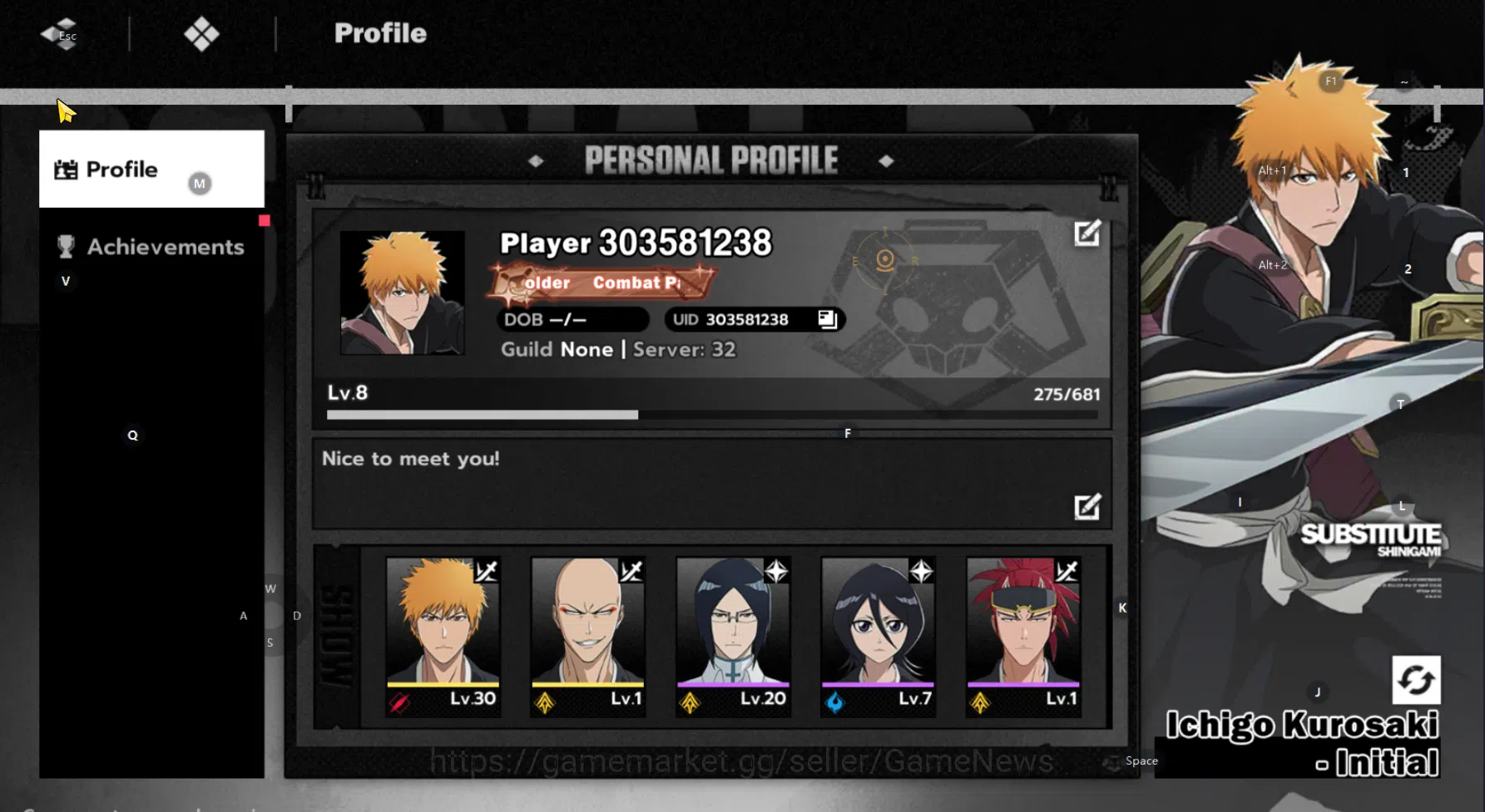 BLEACH: Soul Resonance Accounts Sv SEA Nuverse |Lv8|2 SRR(Ichigo+Ikkaku)7SR(Uryu,R image 9