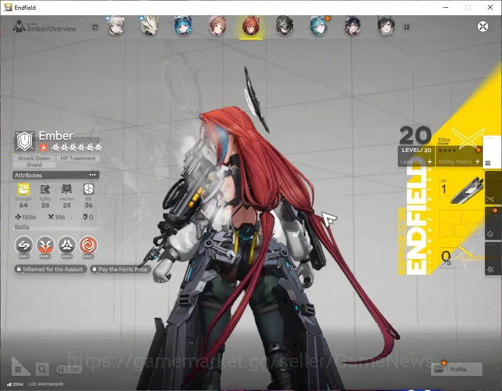 Arknights: Endfield Accounts ASIA|Lv25|4 SSR(2Limited)+3(*6WEP)|[Zhuang FangYi, image 3