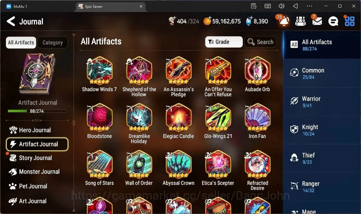 Epic Seven Accounts High-End Global Unverif |12 ML(NM Luna,RO Light,C Lilias,DD Ray,Byblis,SB Sezan,Zio Etc)|PoH ON|SS 11