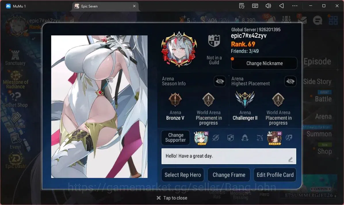 Epic Seven Accounts High-End Global Unverif |12 ML(NM Luna,RO Light,C Lilias,DD Ray,Byblis,SB Sezan,Zio Etc)|PoH ON|SS 2