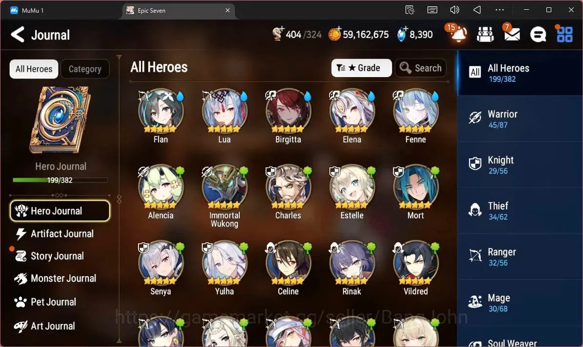 Epic Seven Accounts High-End Global Unverif |12 ML(NM Luna,RO Light,C Lilias,DD Ray,Byblis,SB Sezan,Zio Etc)|PoH ON|SS 7