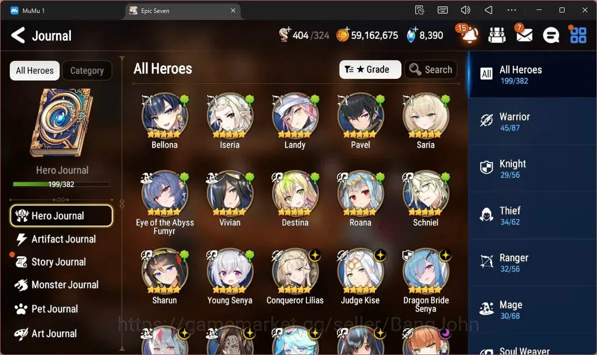 Epic Seven Accounts High-End Global Unverif |12 ML(NM Luna,RO Light,C Lilias,DD Ray,Byblis,SB Sezan,Zio Etc)|PoH ON|SS 8