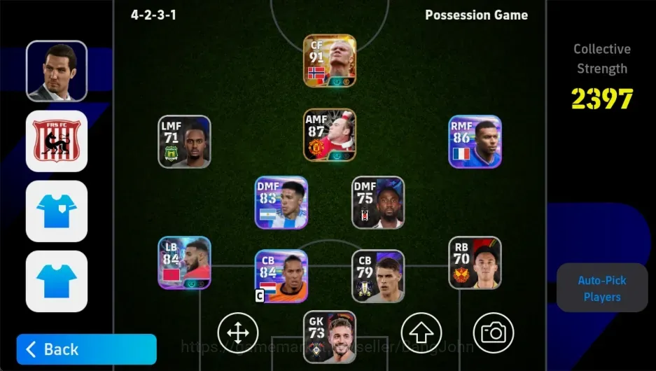 eFootball Accounts High-End Mobile |PW 2397|BIGT Halland,Epic Rooney,Shwt Mazraouil|Coach DamiaGranero| EFB4123B 1