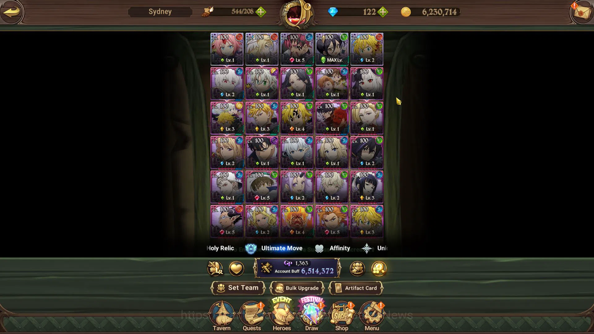 The Seven Deadly Sins: Grand Cross Accounts Midgame Asia|6,5M CC|5 LR+11 UR+Many 6