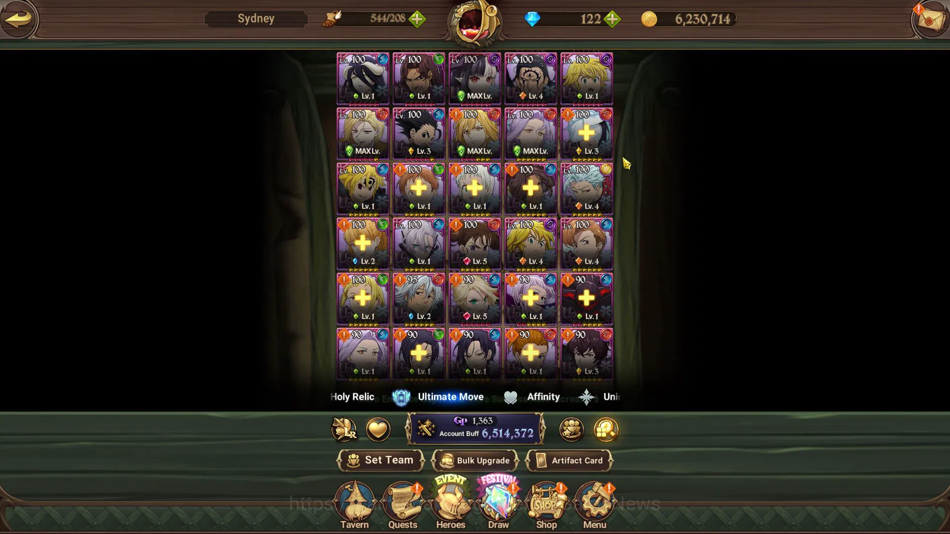 The Seven Deadly Sins: Grand Cross Accounts Midgame Asia|6,5M CC|5 LR+11 UR+Many 7