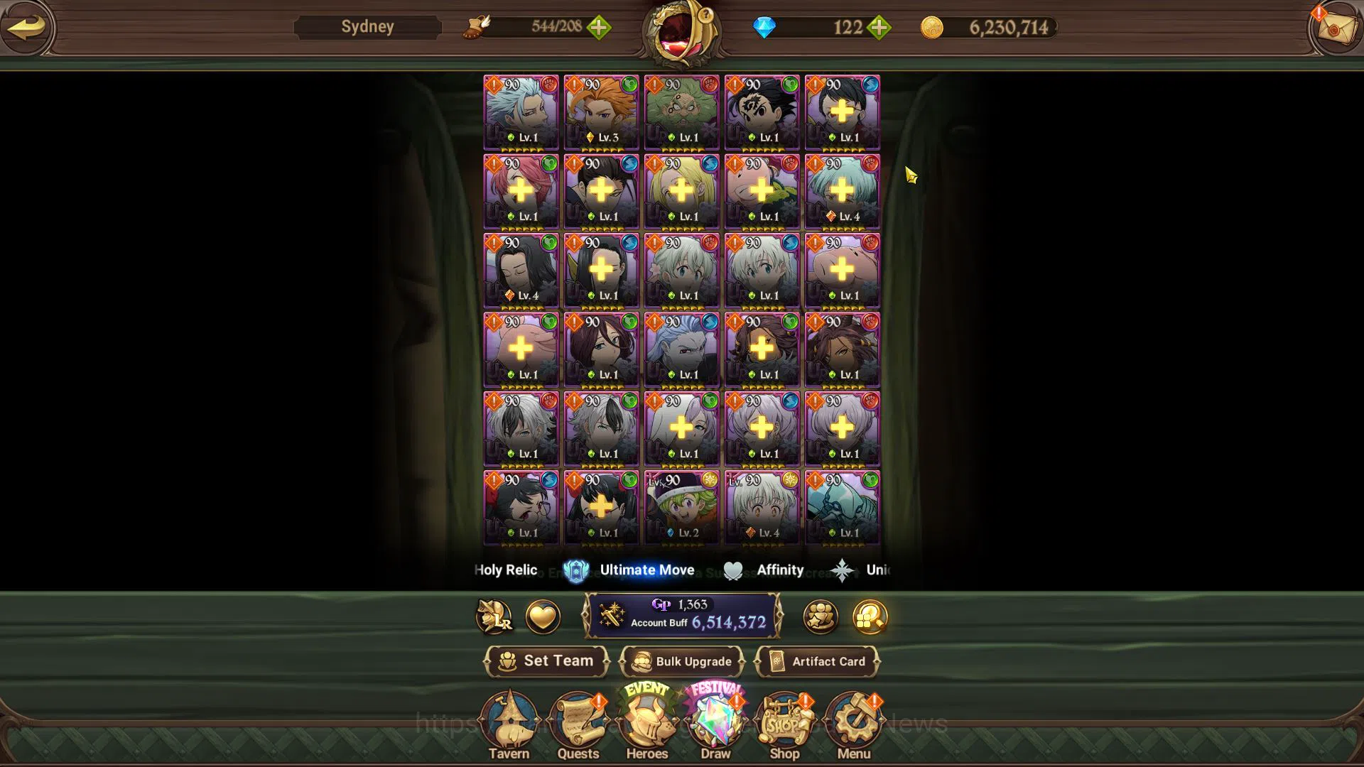 The Seven Deadly Sins: Grand Cross Accounts Midgame Asia|6,5M CC|5 LR+11 UR+Many 8
