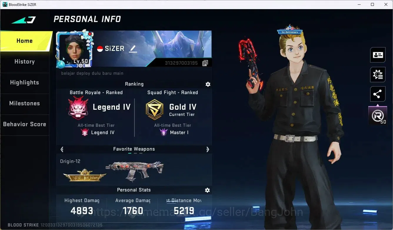 Blood Strike Accounts ASIA | 1 EVO: FAL-Evolved Draco|1 ETERNAL|1 AOT Gu image 1