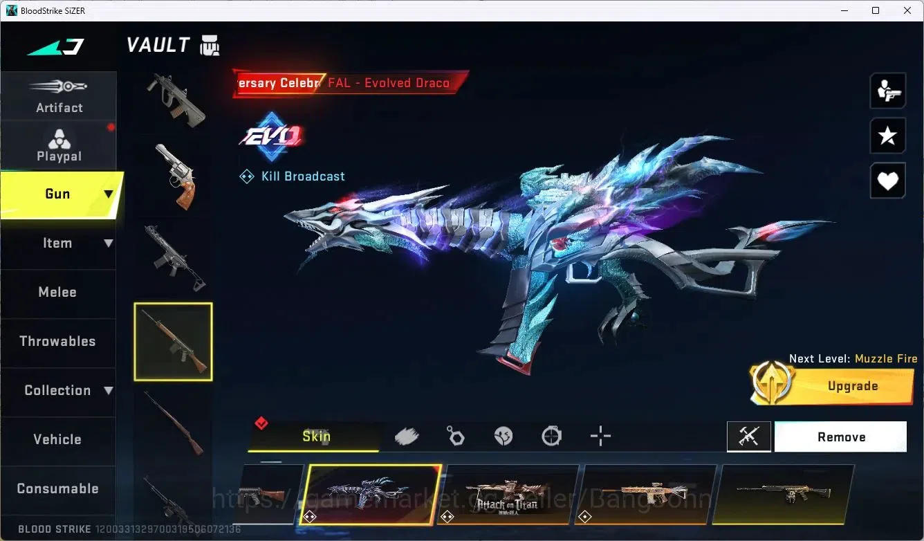 Blood Strike Accounts ASIA | 1 EVO: FAL-Evolved Draco|1 ETERNAL|1 AOT Gu image 5