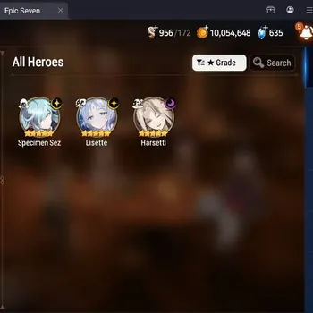 Epic Seven Accounts Starter Global Unverif|Best Starter|3 ML(Specimen Sez,Lisette,Harsetti)|PoH+Bless ON|Abyss F26|Energy