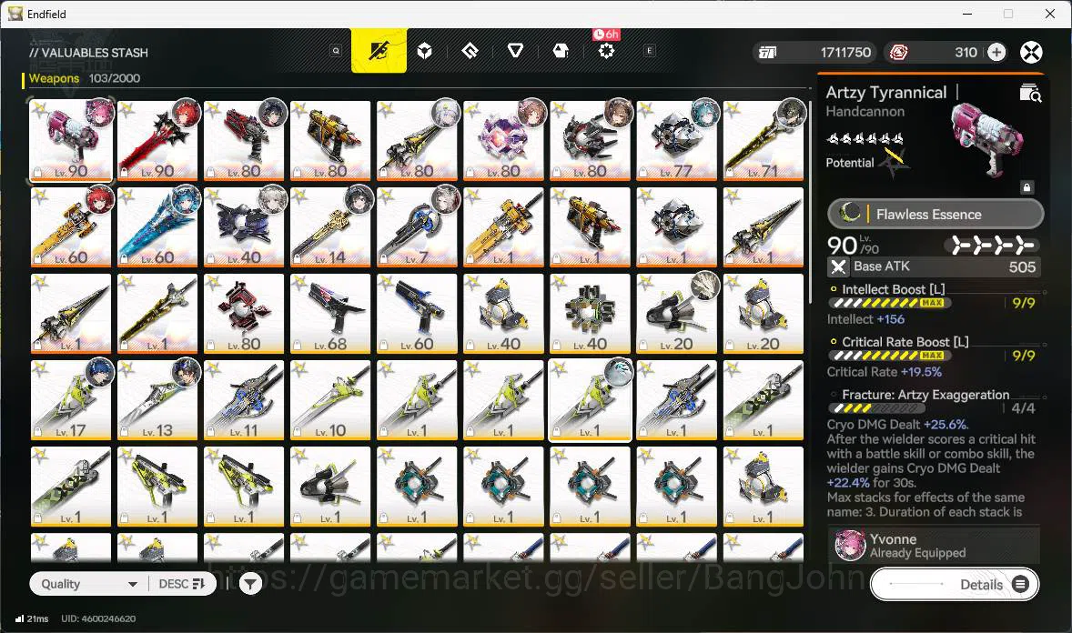 Arknights: Endfield Accounts ASIA |LVL 59, Yvonne p1sign, Gilberta sign, Laevat image 18