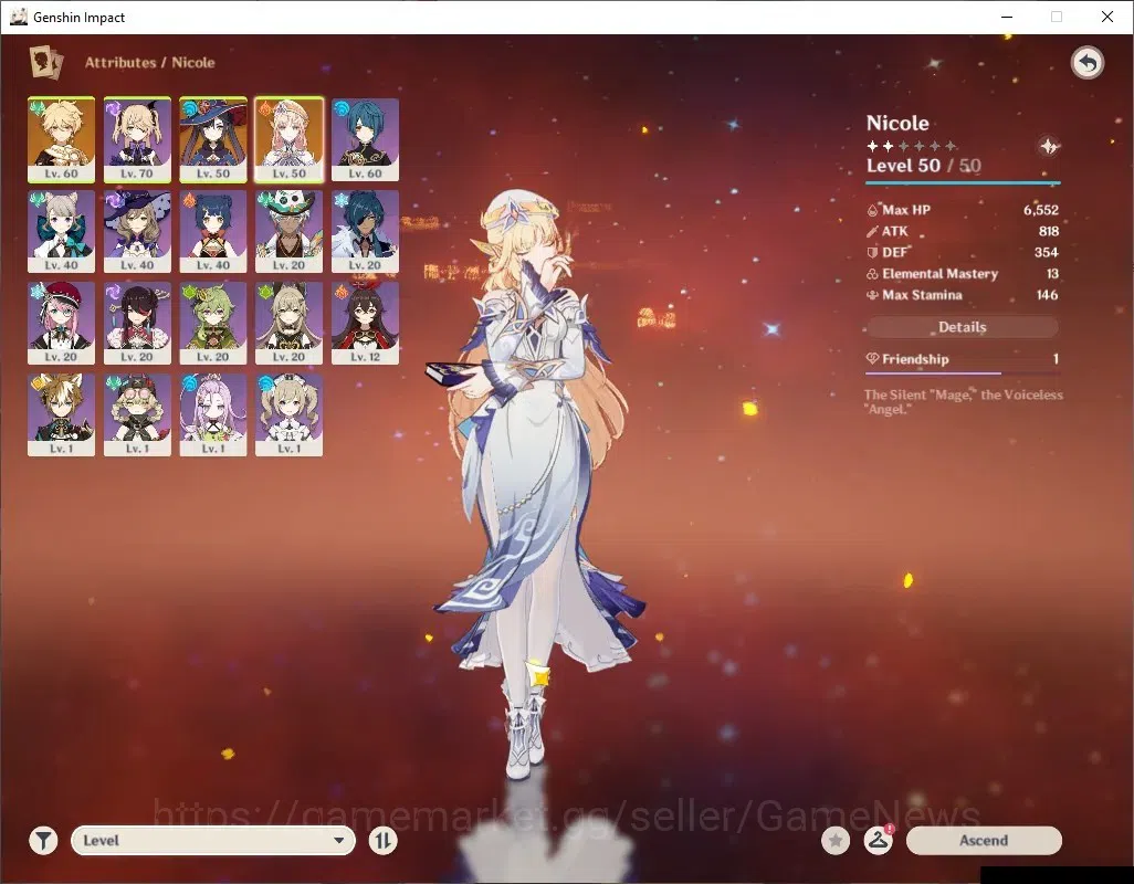 Genshin Impact Accounts ASIA |AR37 |1 Limited Nicole |Low Explore Map |Unl image 3