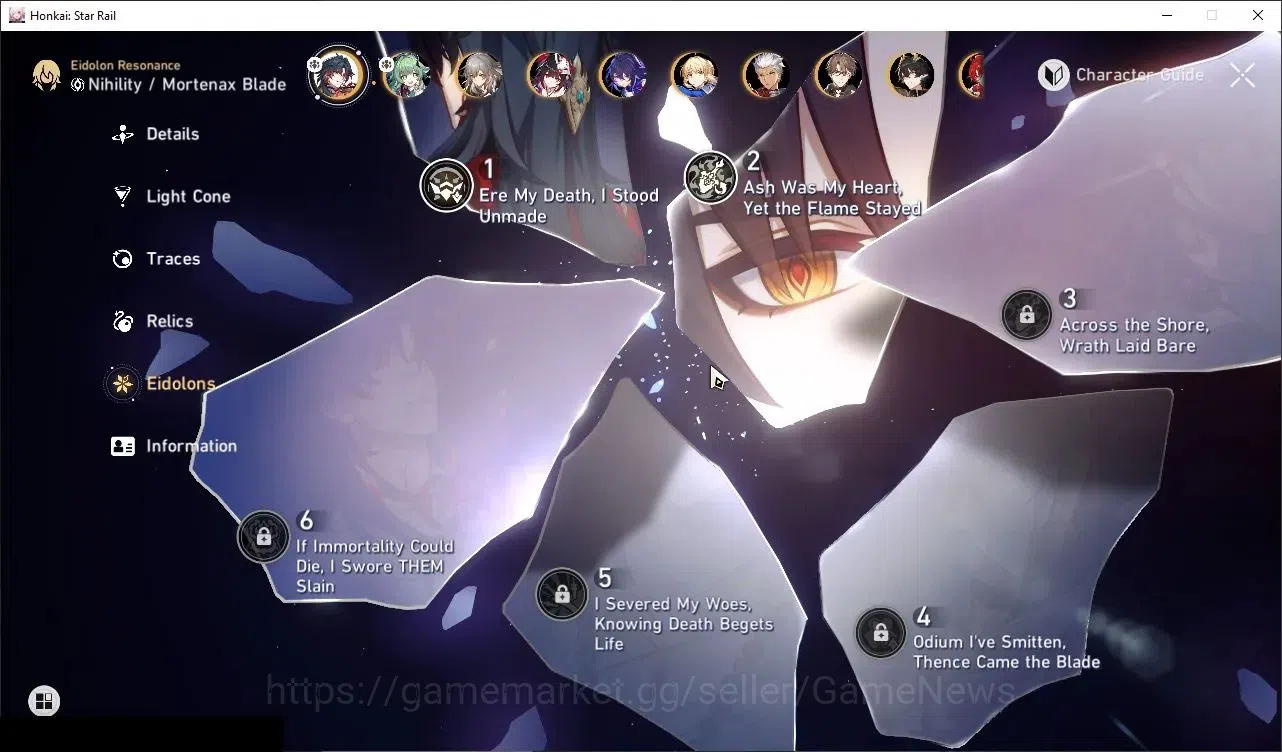 Honkai Star Rail Accounts Others Asia|TL 57|9 Limited|(Mortenax Blade E2,Archer)+Sign Huohuo E1,Sparkle,Saber,DH Terrae 5