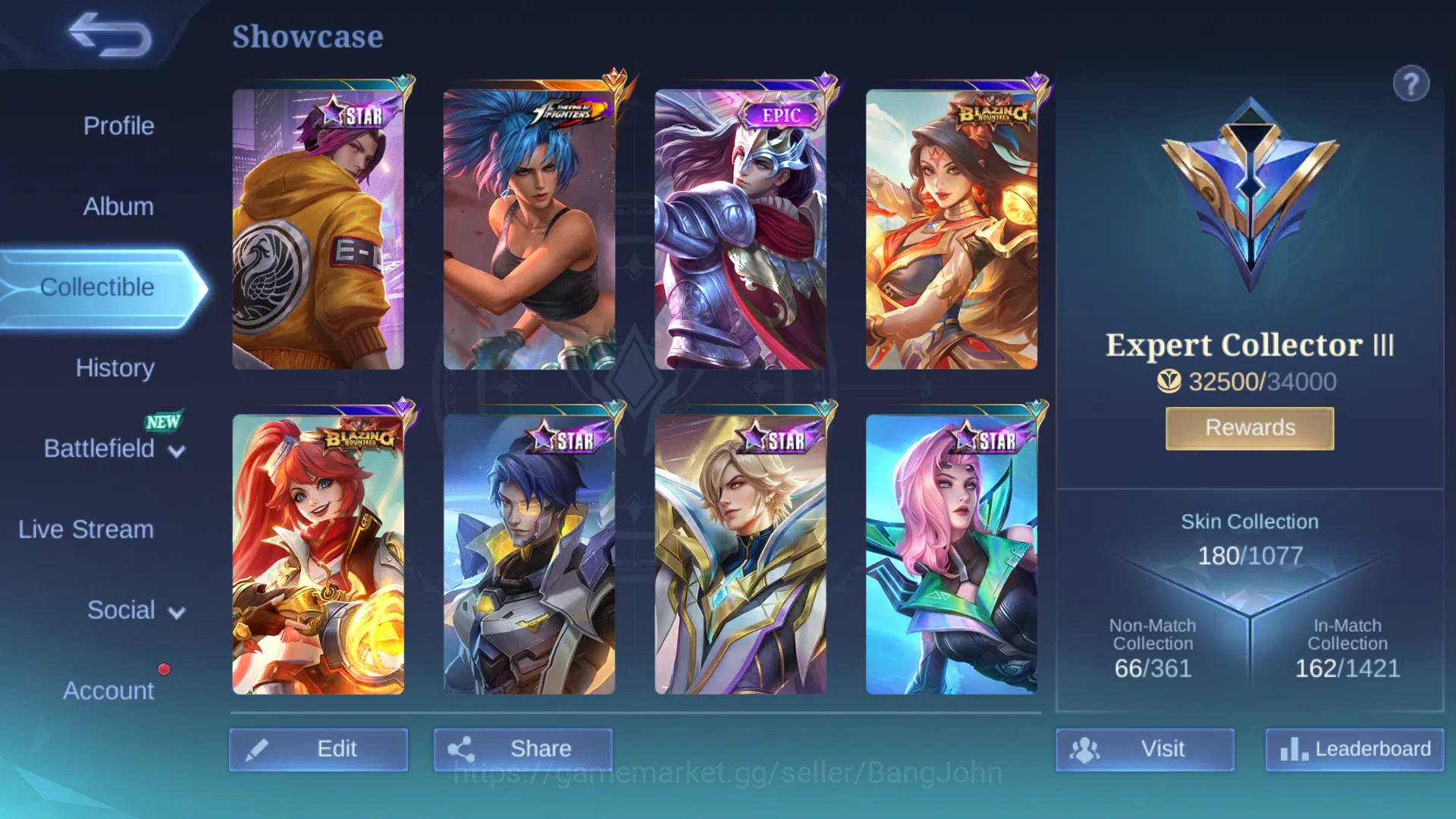 Mobile Legends: Bang Bang Accounts Hero 124 | Skin 180 | KOF Karina | Blazing Layla , image 2