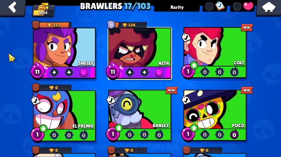 Brawl Stars Accounts 1005 Trophy | 17 Brawler 3 Max Lvl [Shelly,Nita,Ti image 8
