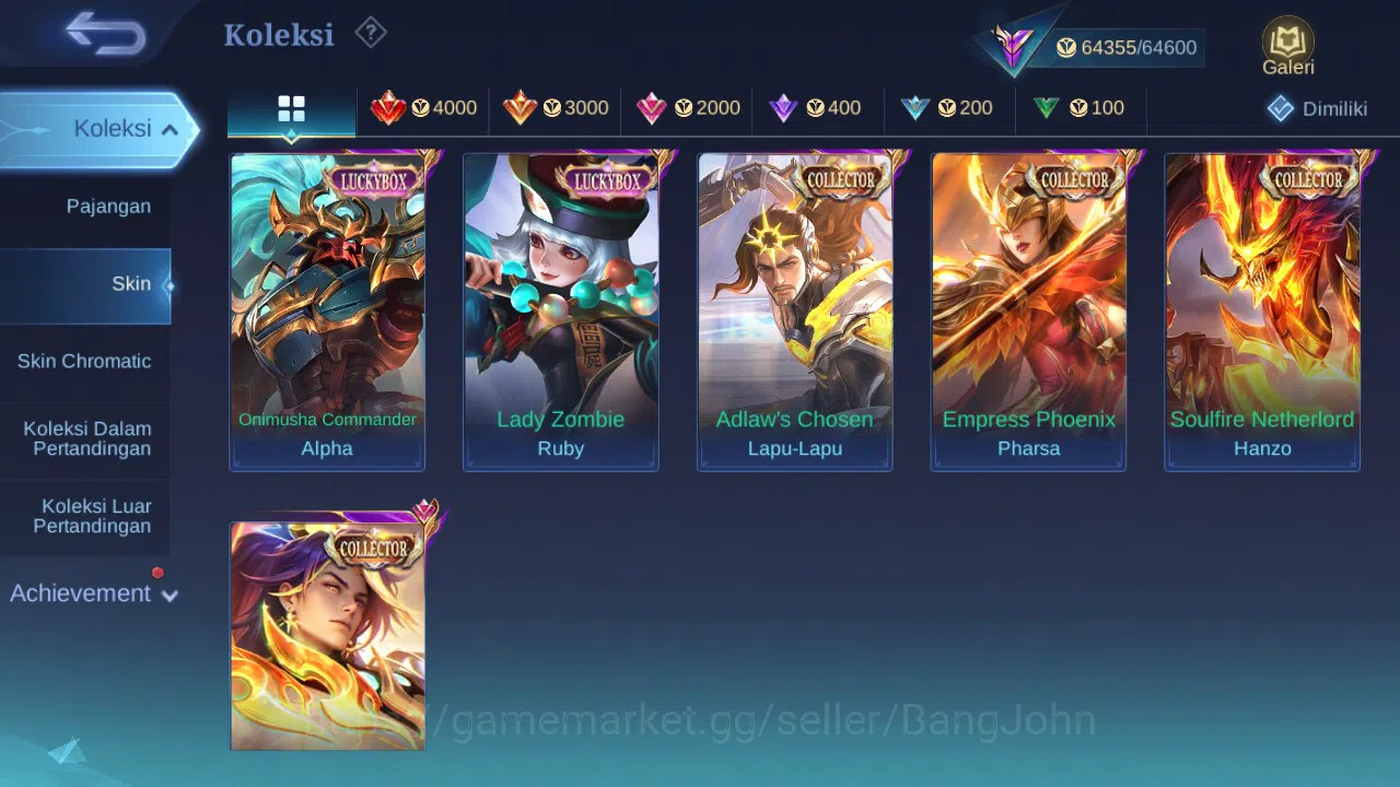 Mobile Legends: Bang Bang Accounts GLOBAL Hero 68 Skin 183 Kakashi|Aspirant Guin Chan image 2