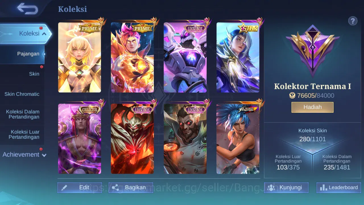 Mobile Legends: Bang Bang Accounts GLOBAL Hero 132 Skin 280 | Prime Claude Beatrix |  image 10