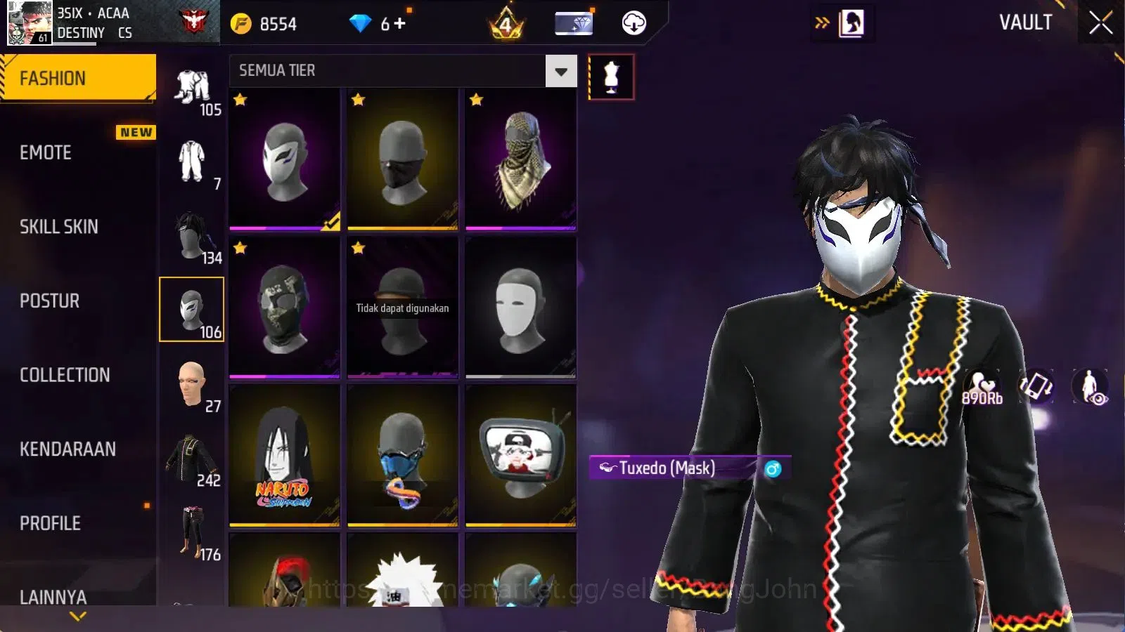 Free Fire Accounts Indonesia | 5 Evo(AK47 Blue Flame Dr Lv7,FAMAS Dem image 11