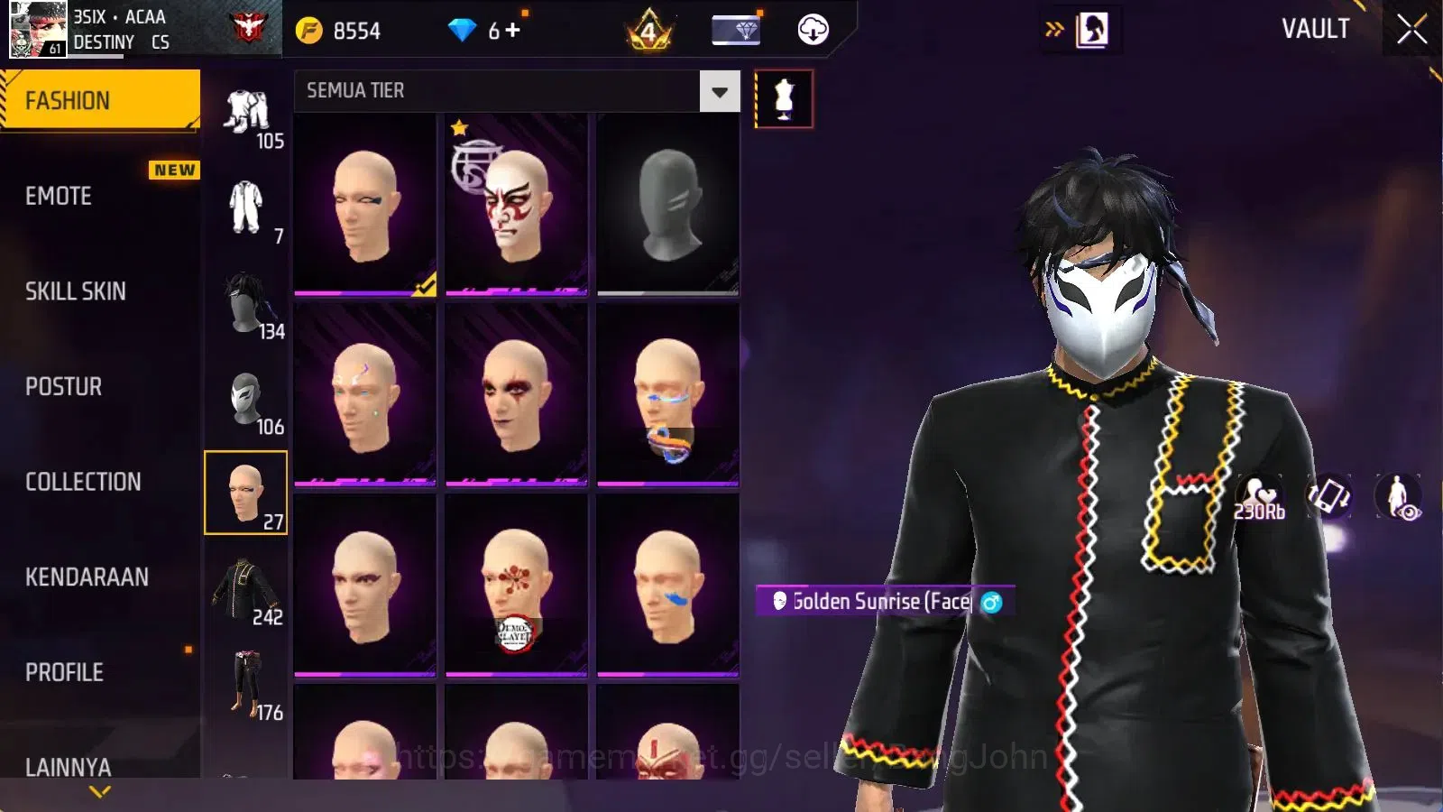 Free Fire Accounts Indonesia | 5 Evo(AK47 Blue Flame Dr Lv7,FAMAS Dem image 12