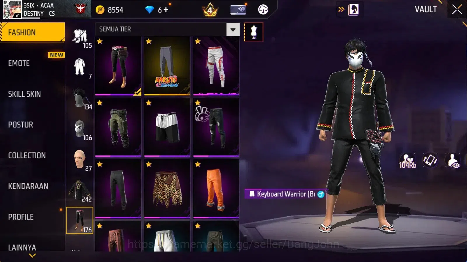 Free Fire Accounts Indonesia | 5 Evo(AK47 Blue Flame Dr Lv7,FAMAS Dem image 14