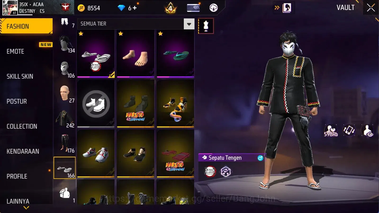 Free Fire Accounts Indonesia | 5 Evo(AK47 Blue Flame Dr Lv7,FAMAS Dem image 15