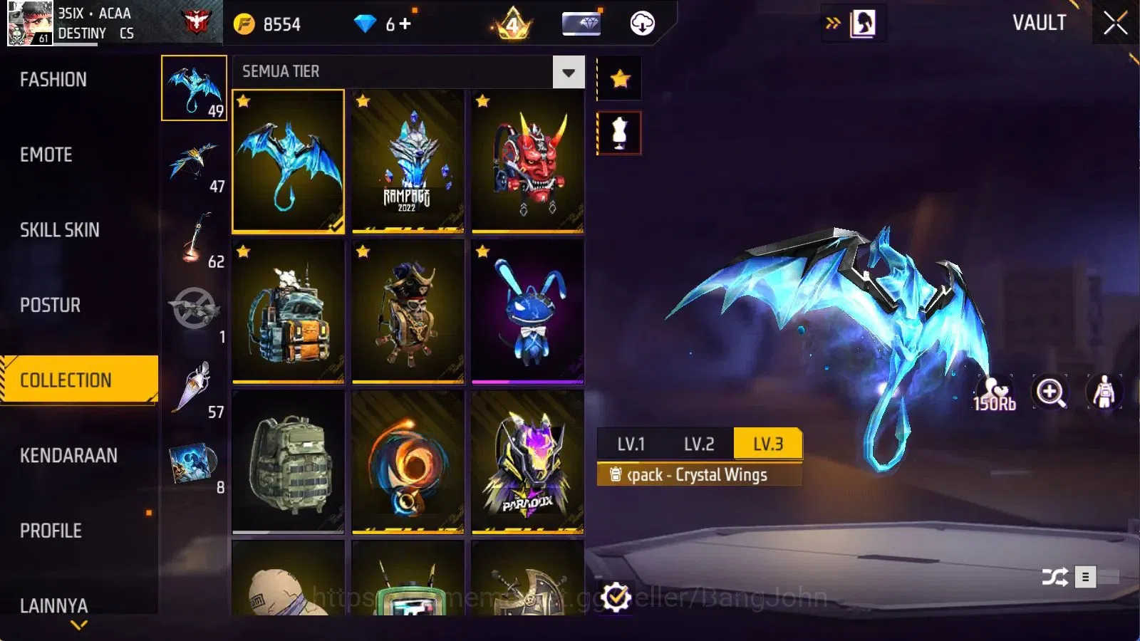 Free Fire Accounts Indonesia | 5 Evo(AK47 Blue Flame Dr Lv7,FAMAS Dem image 17