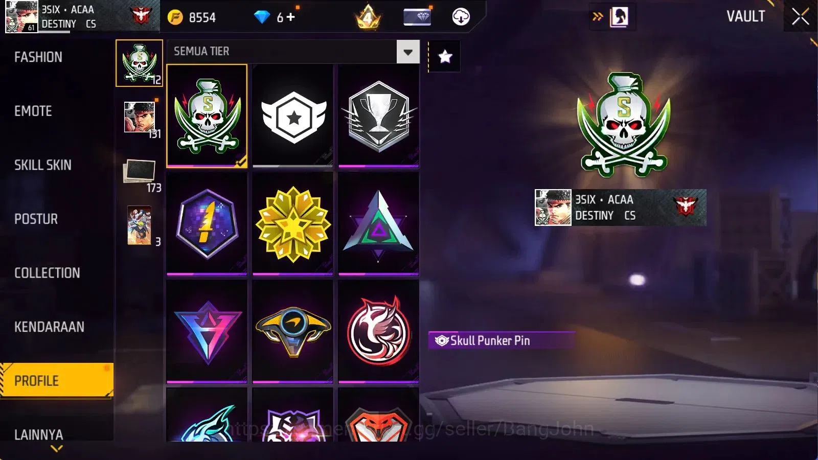 Free Fire Accounts Indonesia | 5 Evo(AK47 Blue Flame Dr Lv7,FAMAS Dem image 19