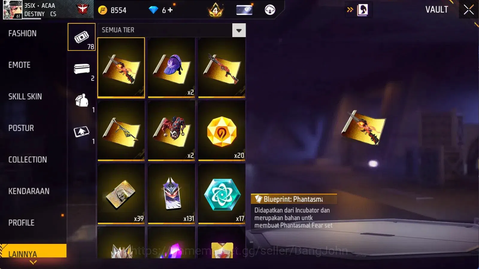 Free Fire Accounts Indonesia | 5 Evo(AK47 Blue Flame Dr Lv7,FAMAS Dem image 20