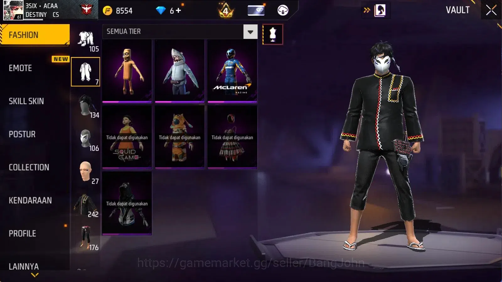 Free Fire Accounts Indonesia | 5 Evo(AK47 Blue Flame Dr Lv7,FAMAS Dem image 9