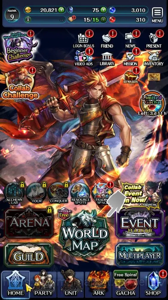 Last Cloudia Accounts Endgame GLOBAL|Rank 9|Collab Brave Frontier (Goddess Tilith,Fire God Vargas) Top Tier Unit (Goddess 4