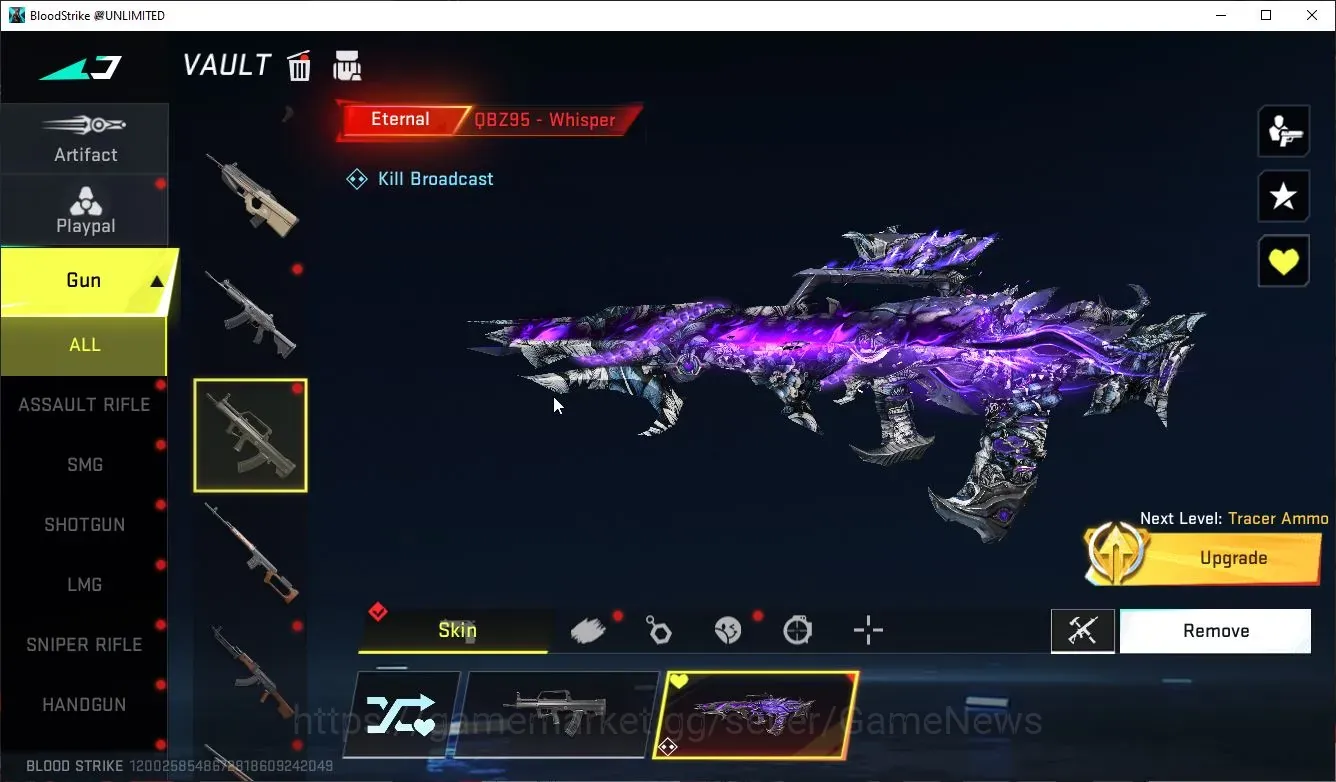 Blood Strike Accounts Rare Skin Asia |Eternal QBZ95 Whisper Lv2,UMP45 Infinite|1 Ultra Galil Knight|2 1